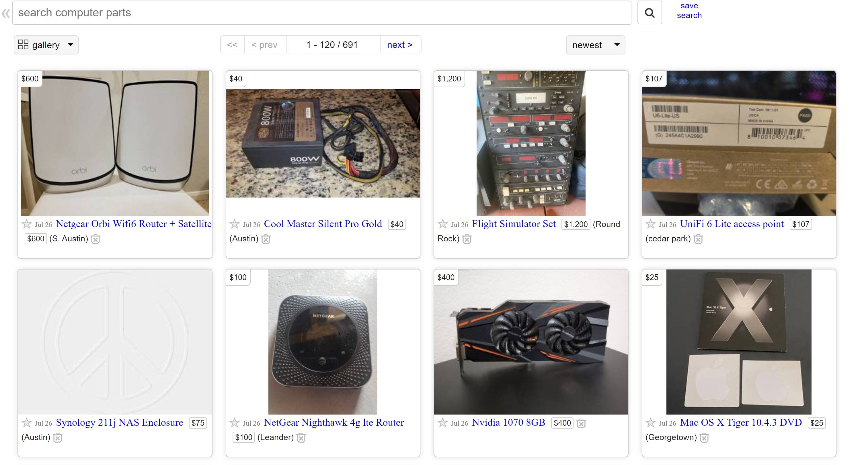 Craigslist verkoopgebied