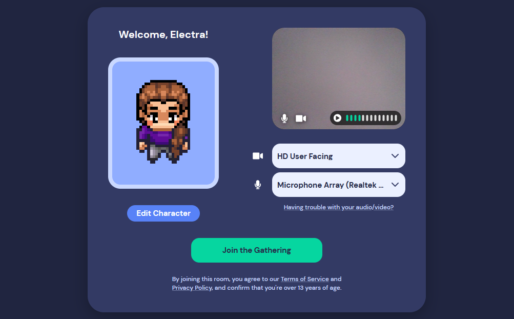 Creating an Avatar on Gather