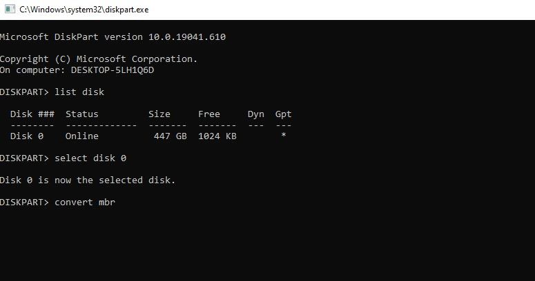 diskpart convert mbr - Come risolvere il problema “Impossibile installare Windows su questo disco”