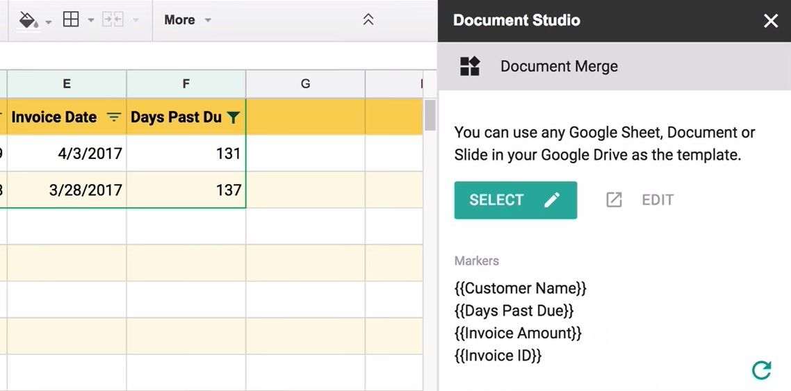 Document Studio in Google Sheet