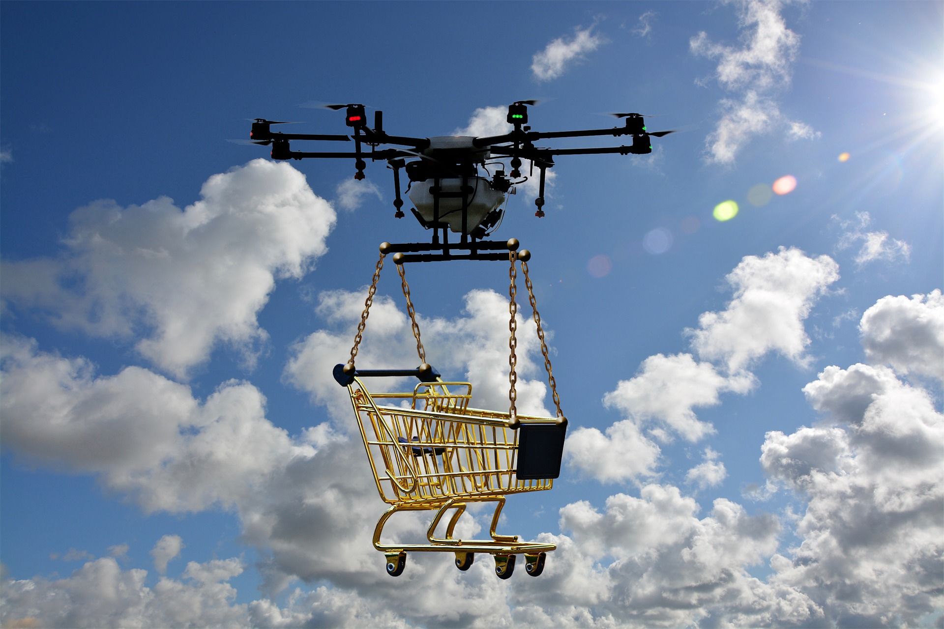 drone shopping cart - 6 modi unici in cui i droni vengono utilizzati oggi
