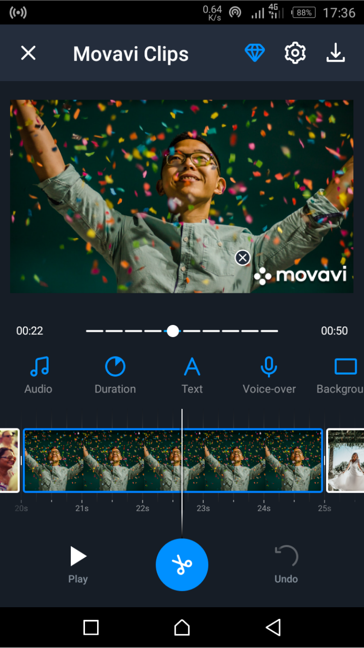 Edit slideshow in Movavi