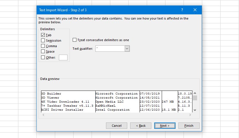 excel text import wizard