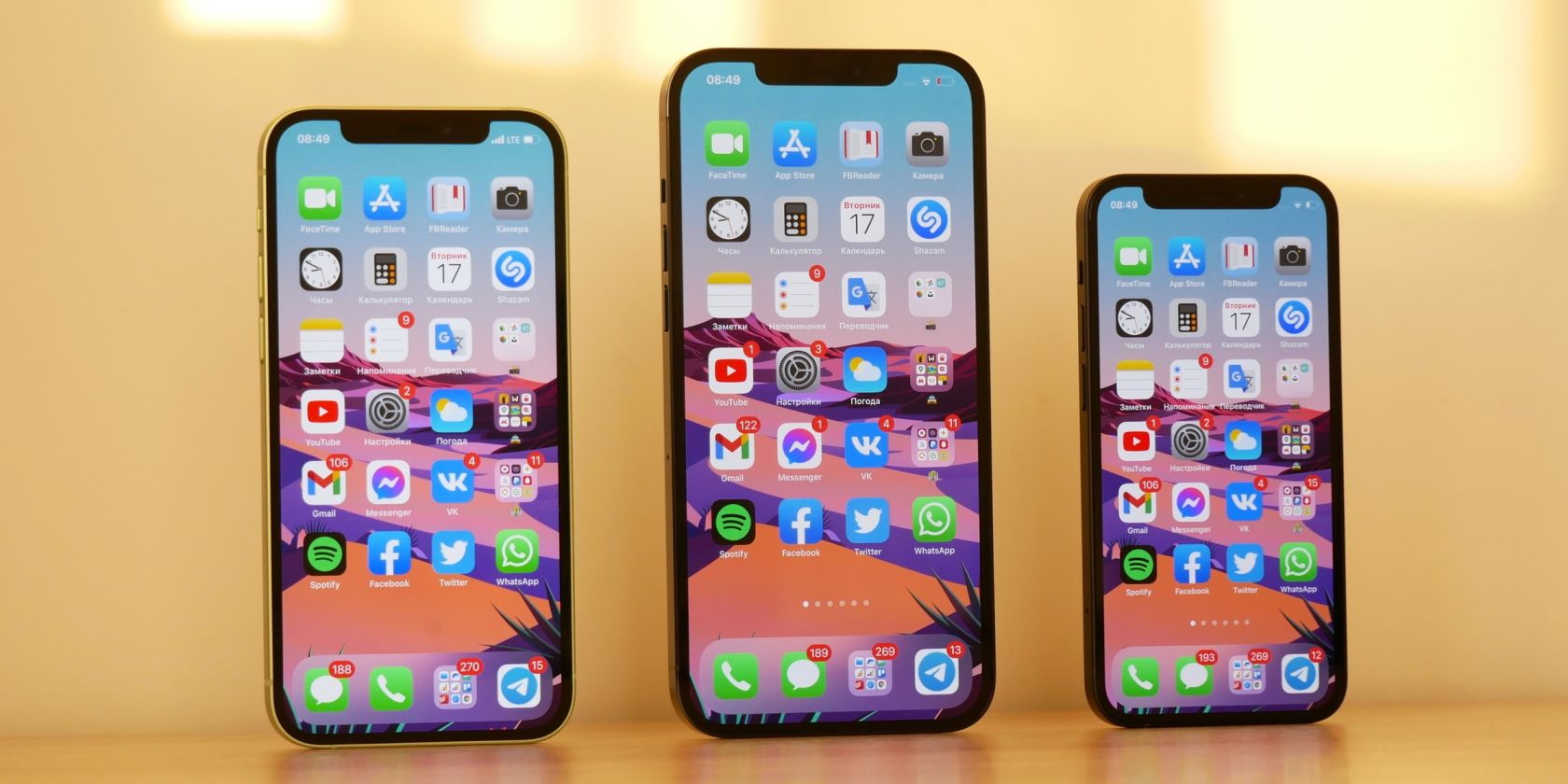 iPhone 12 models side by side