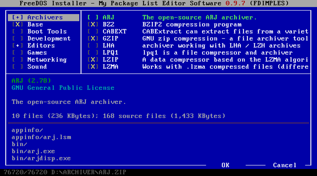 FreeDOS FDIMPLES package manager