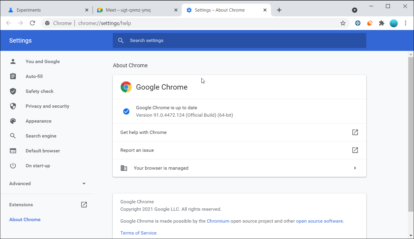 Update Chrome browser