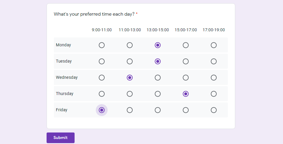 So fügen Sie Ranking-Fragen in Google Forms hinzu - google forms multiple choice grid question