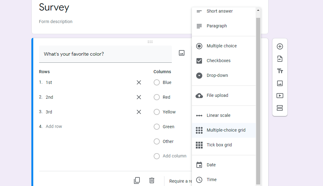 So fügen Sie Ranking-Fragen in Google Forms hinzu - google forms multiple choice grid