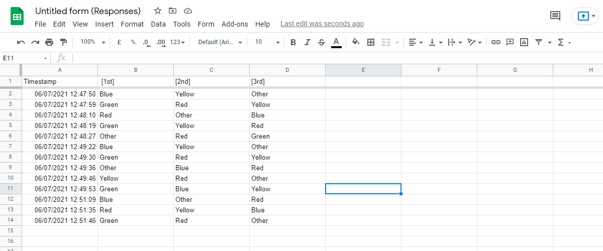 So fügen Sie Ranking-Fragen in Google Forms hinzu - google forms response spreadsheet