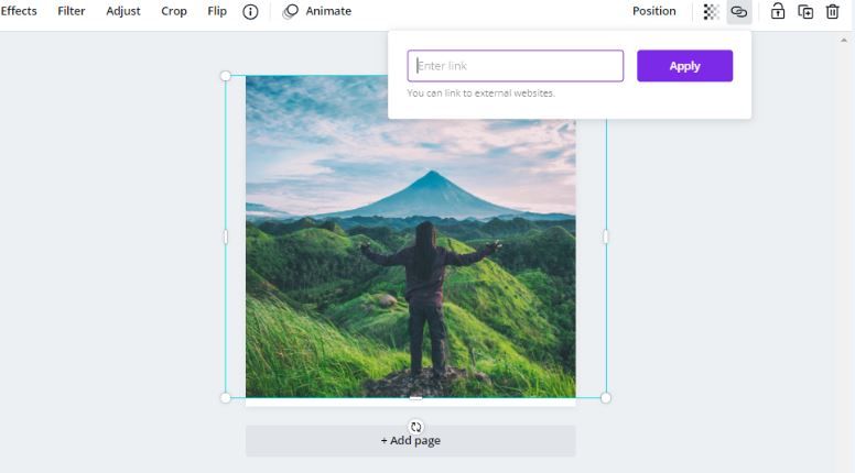 hyperlink on canva