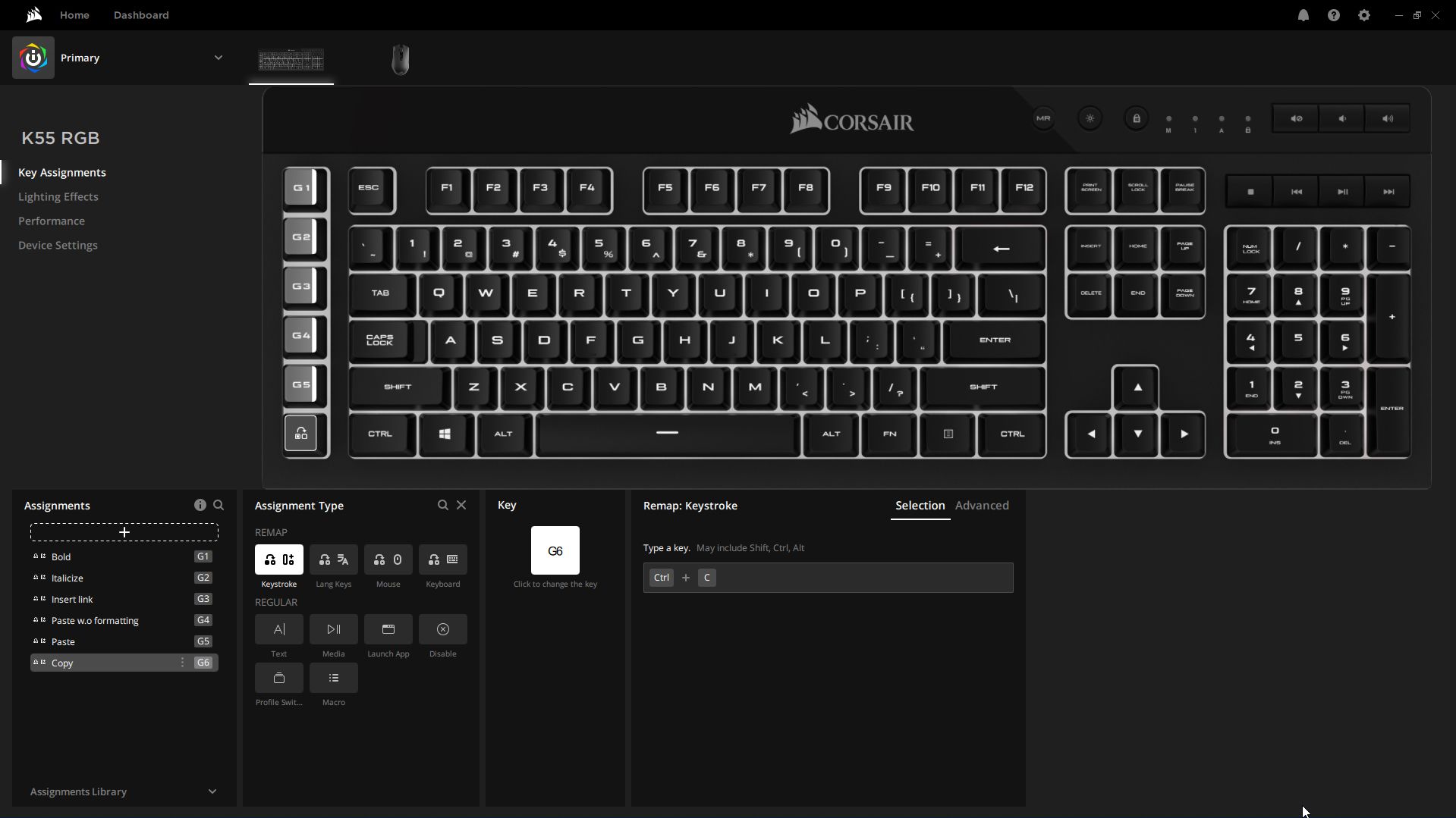 iCUE Corsair K55 keyboard remaps - Le 6 migliori app per automatizzare tastiera e mouse