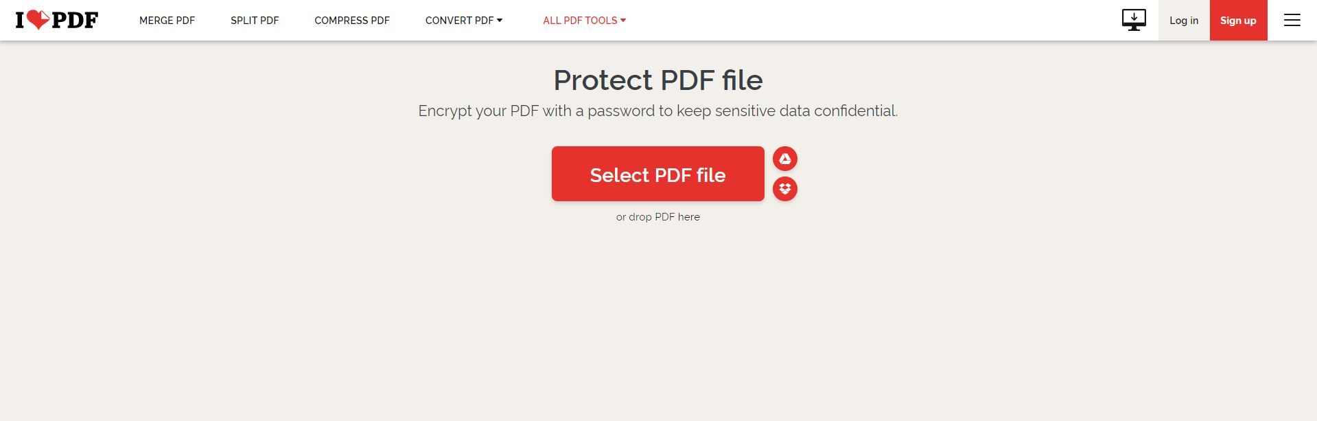 iLovePDF open PDF file