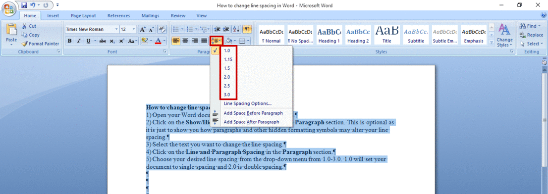 how-to-change-line-spacing-in-word