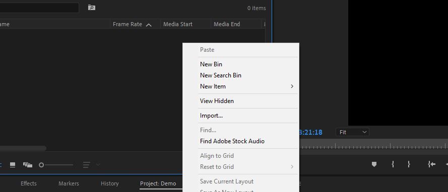 Importing a file into Premiere Pro