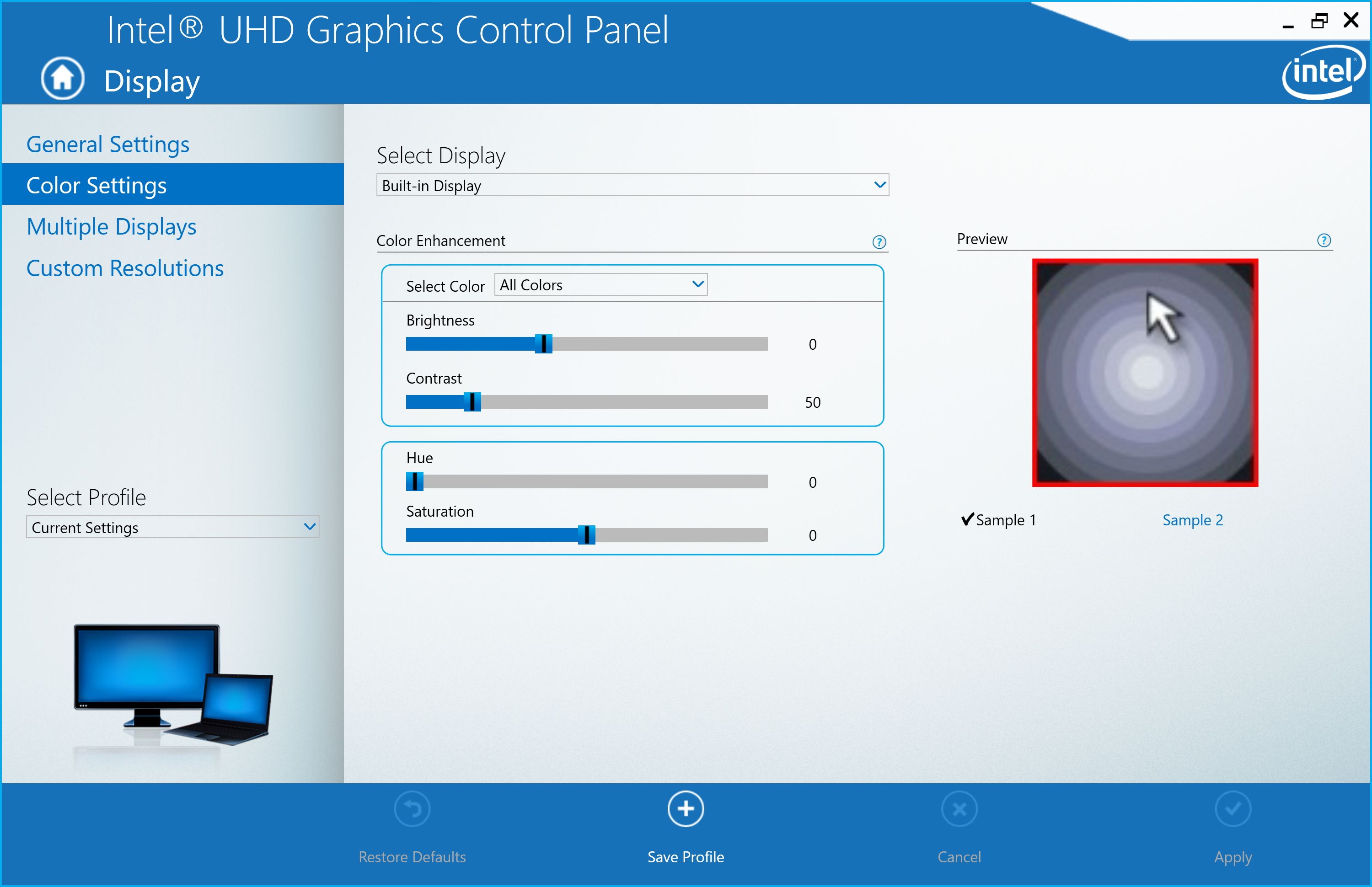 intel graphics control panel