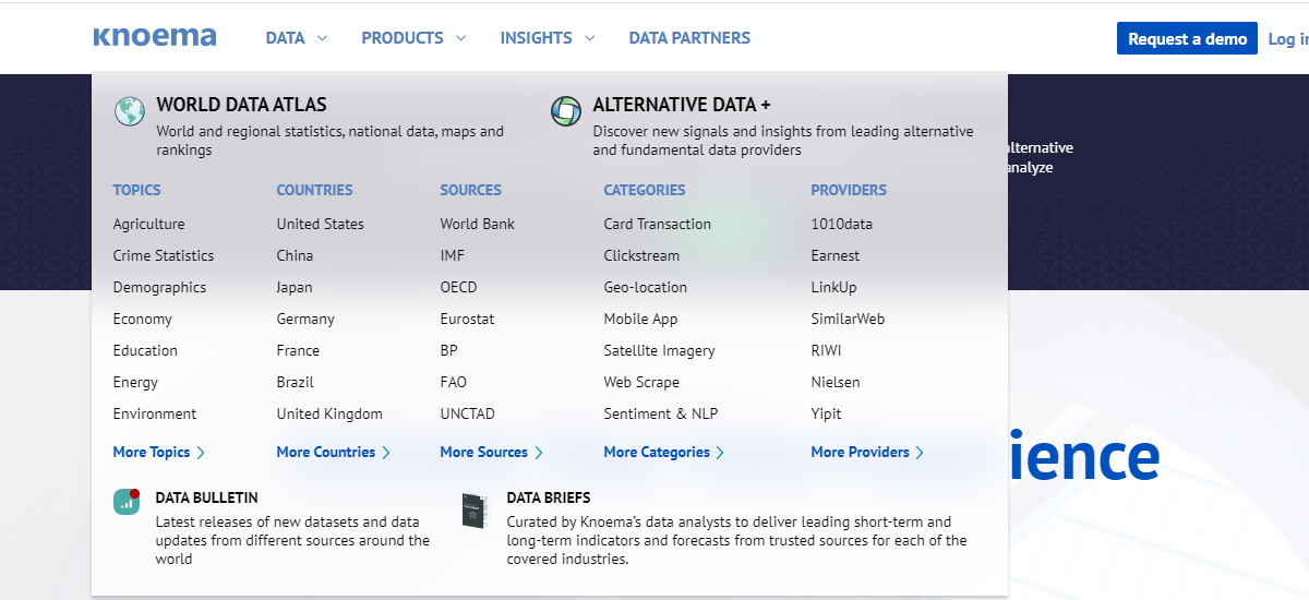 knoema website screenshot