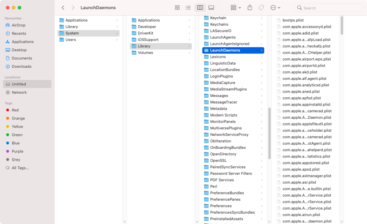 launchdaemons folder in macOS