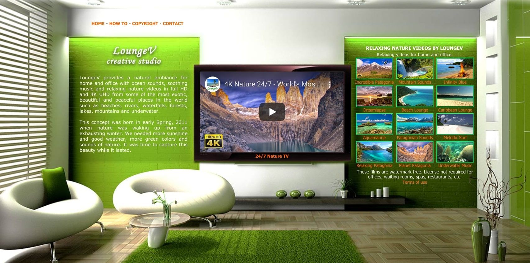 lounge v studio home page screenshot