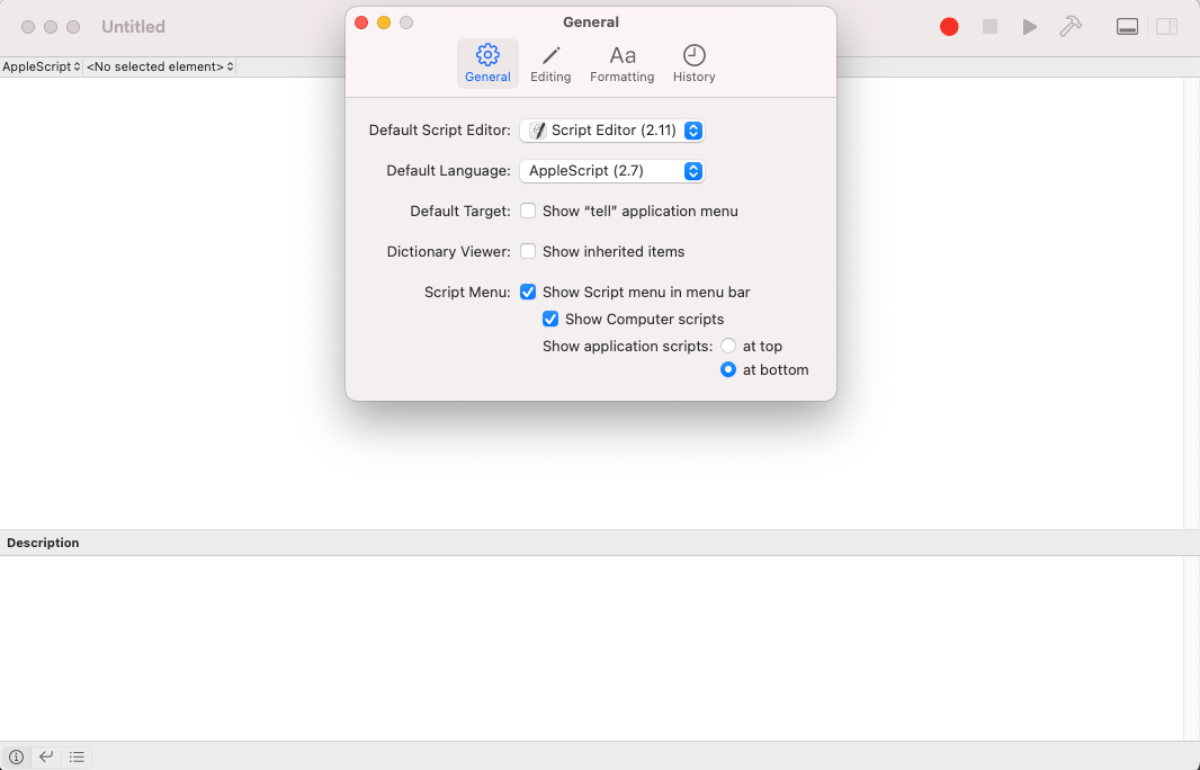 mac show script menu in menu bar settting