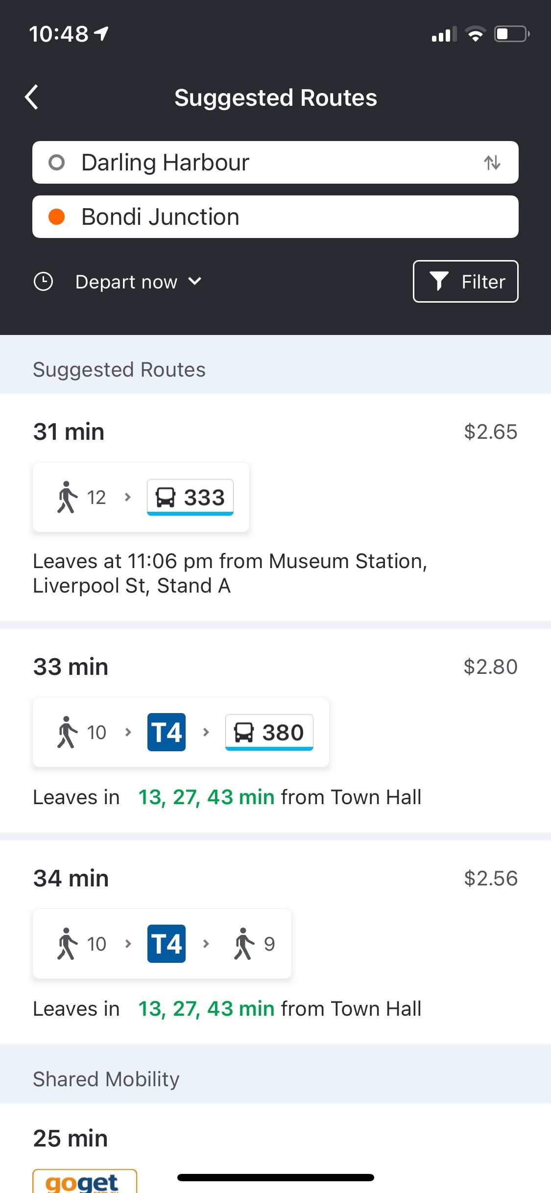 moovit app suggested routes