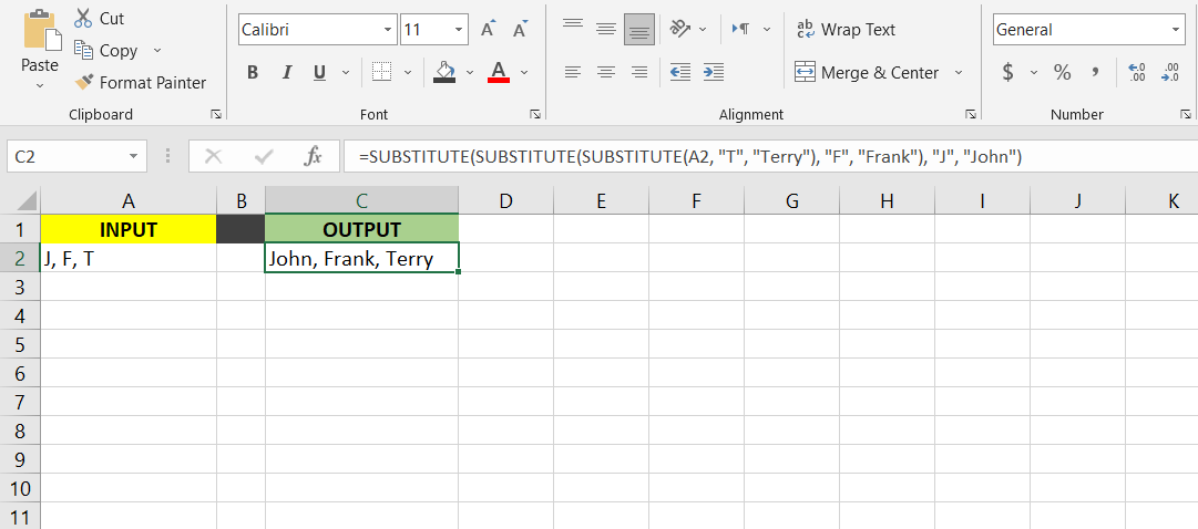 nested substitute - Come utilizzare la funzione SOSTITUISCI in Excel