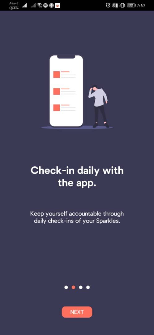 Screenshot of an app to help incorporate habits