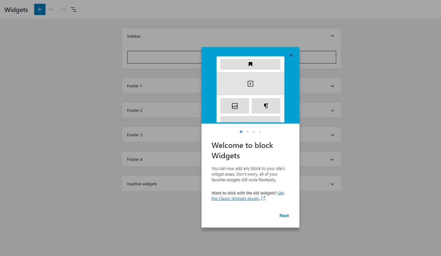 new widgets - 7 caratteristiche chiave da tenere d’occhio in WordPress 5.8