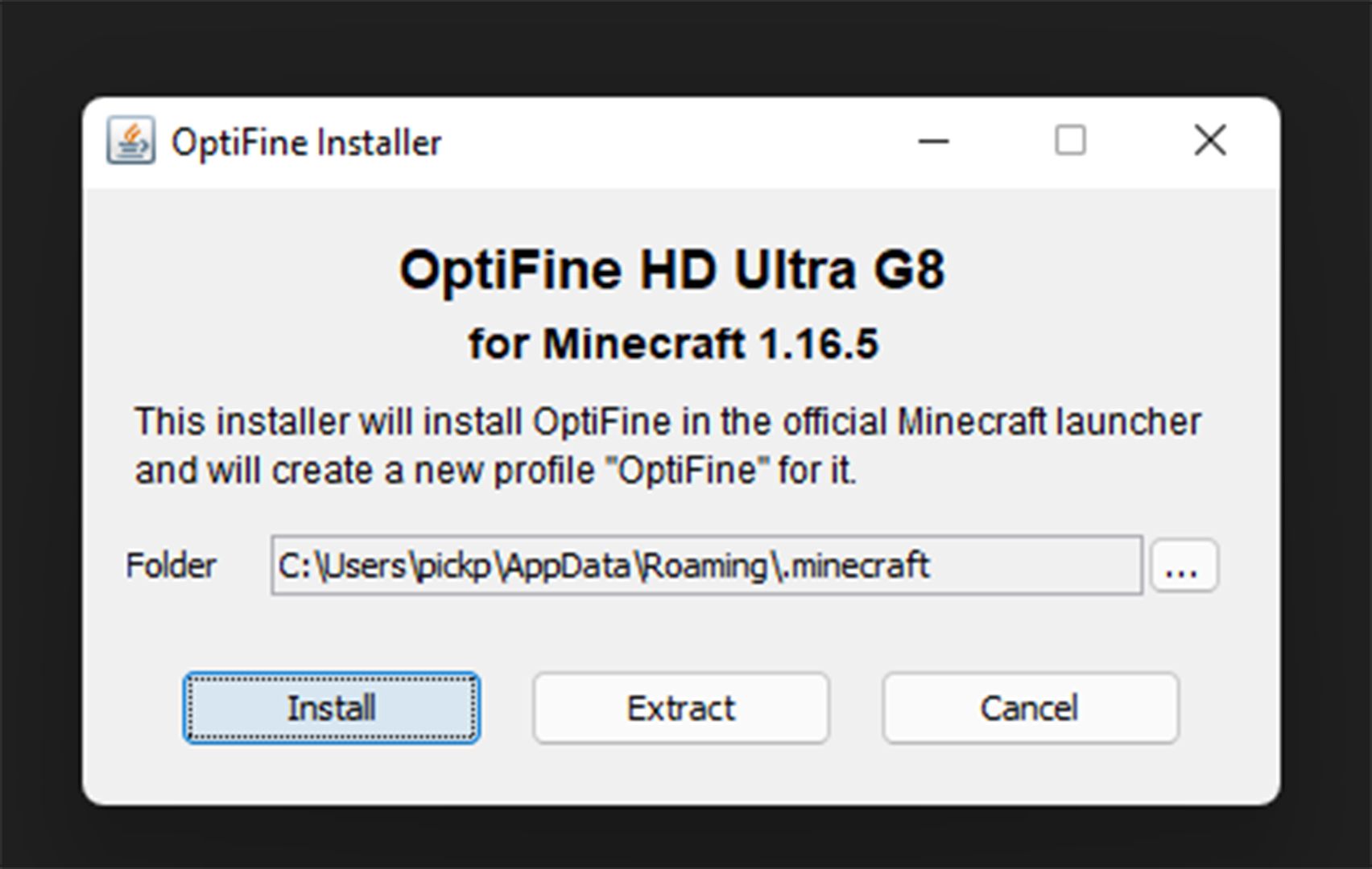 optifine installer screenshot - Come installare OptiFine per Minecraft