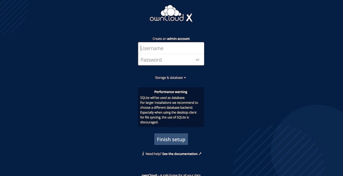 ownCloud create login - Come costruire un server cloud Raspberry Pi con ownCloud