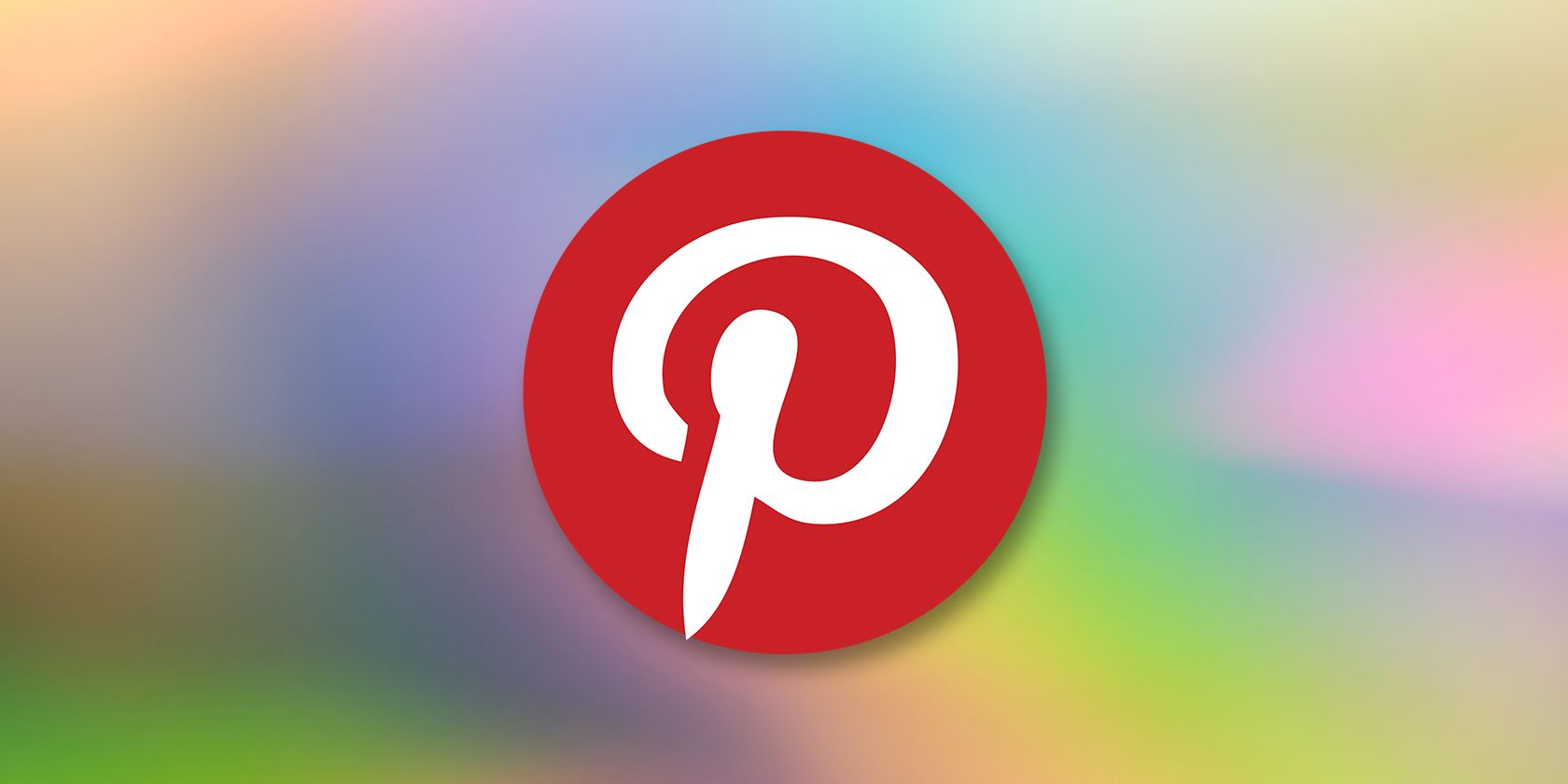 Pinterest logo on a rainbow background