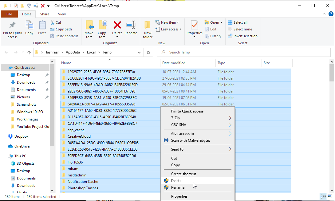 remove tmporary files - Come rimuovere i file spazzatura dal tuo PC Windows 10