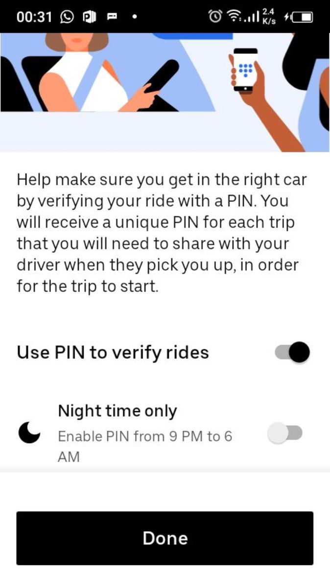 uber ride verification