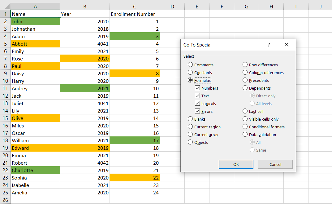 So verwenden Sie die Suchfunktion zum Suchen und Ersetzen in Excel - search for cells with formulas