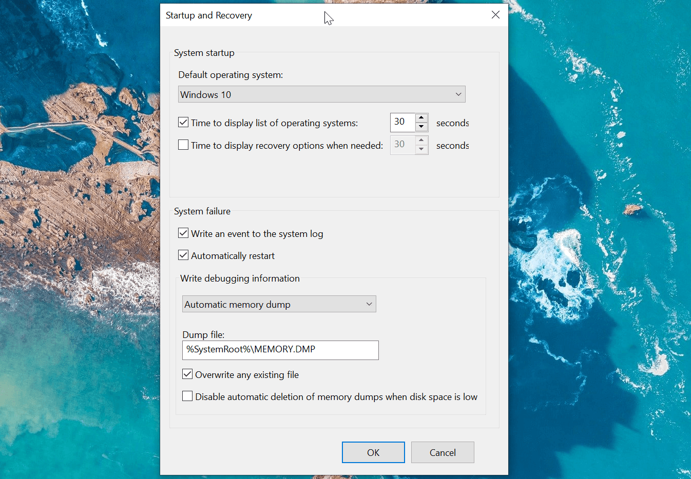 set default operating system windows 10