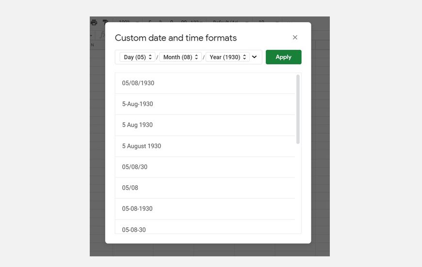 Change date time format in Google Sheets