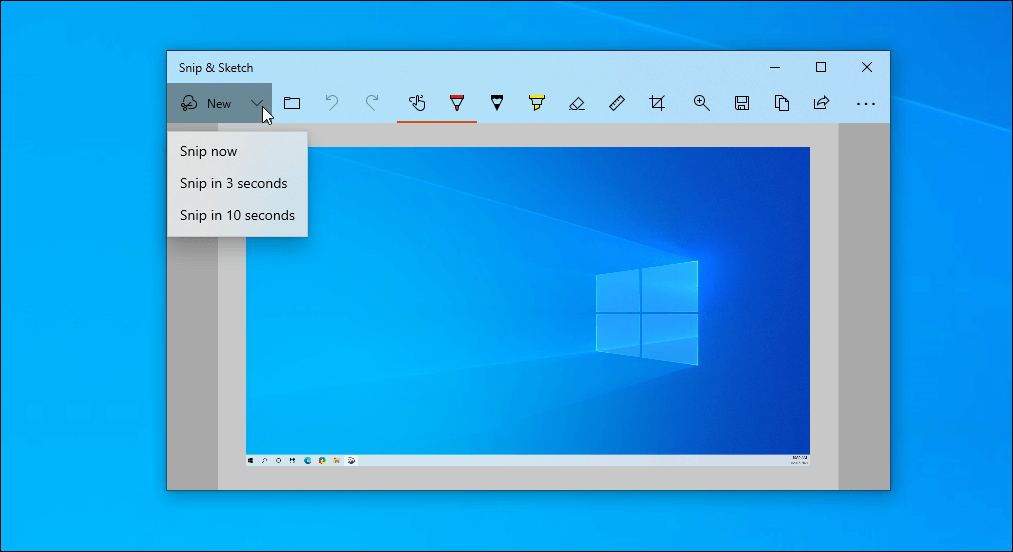 Snip &amp; Sketch Windows 10 Laptop Screenshot tool