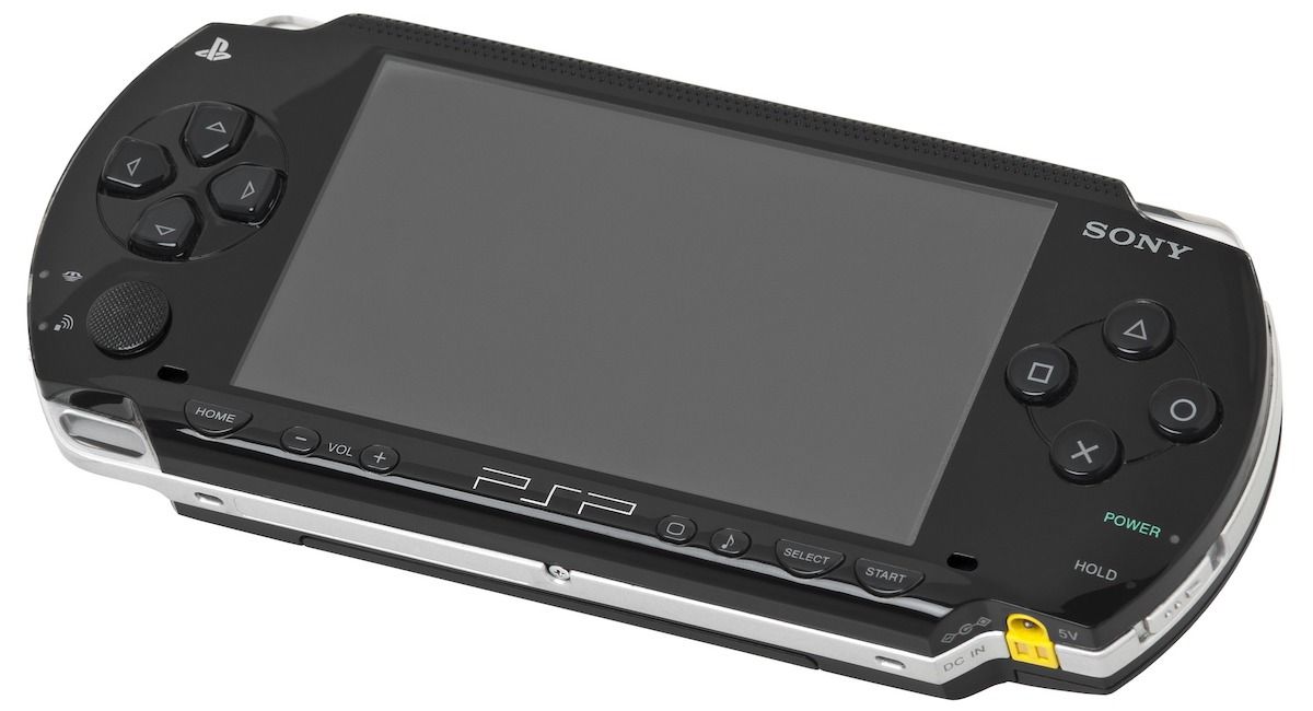 A Sony PSP in black