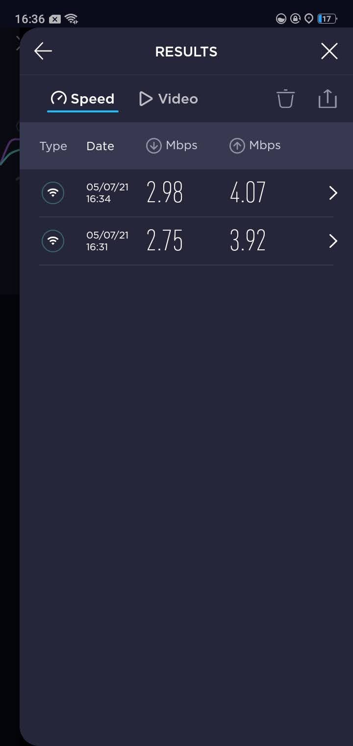 results on Speedtest by ookla