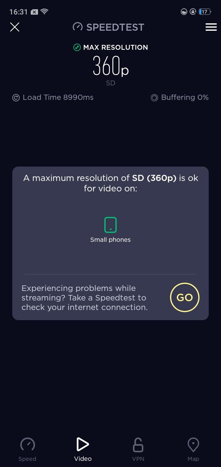 video test by speed test by ookla