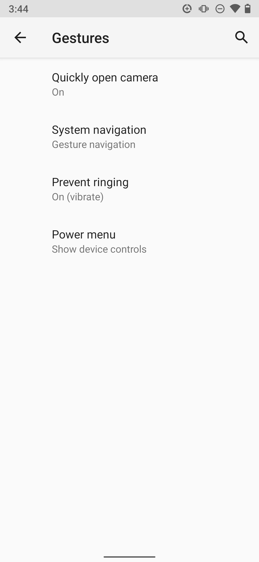 gestures are in the settings menu under system navigation