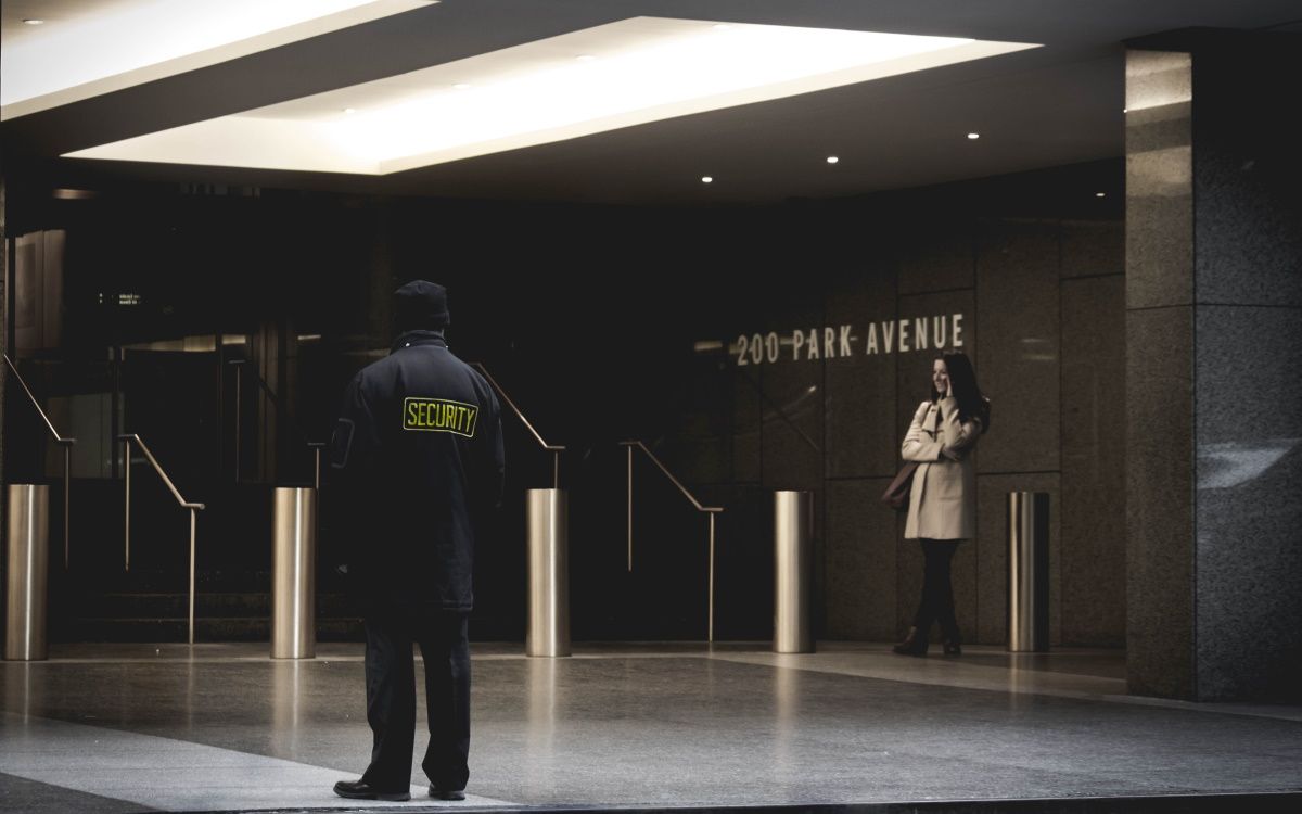 A security officer in a building