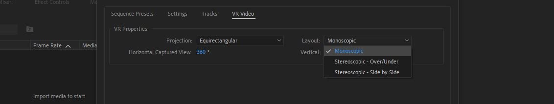 Eine Einführung in die Sequenzeinstellungen in Adobe Premiere Pro - vr video settings in sequence settings