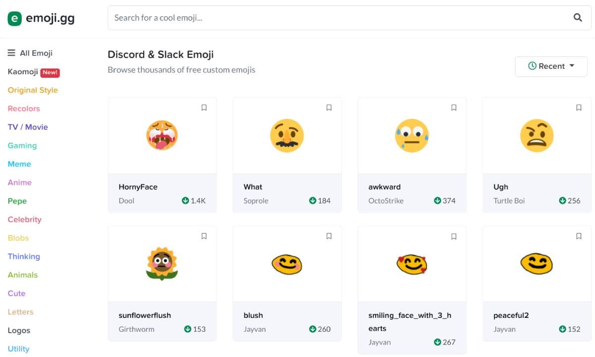 Emoji.gg is a massive directory of custom emojis and emoji packs for Discord and Slack