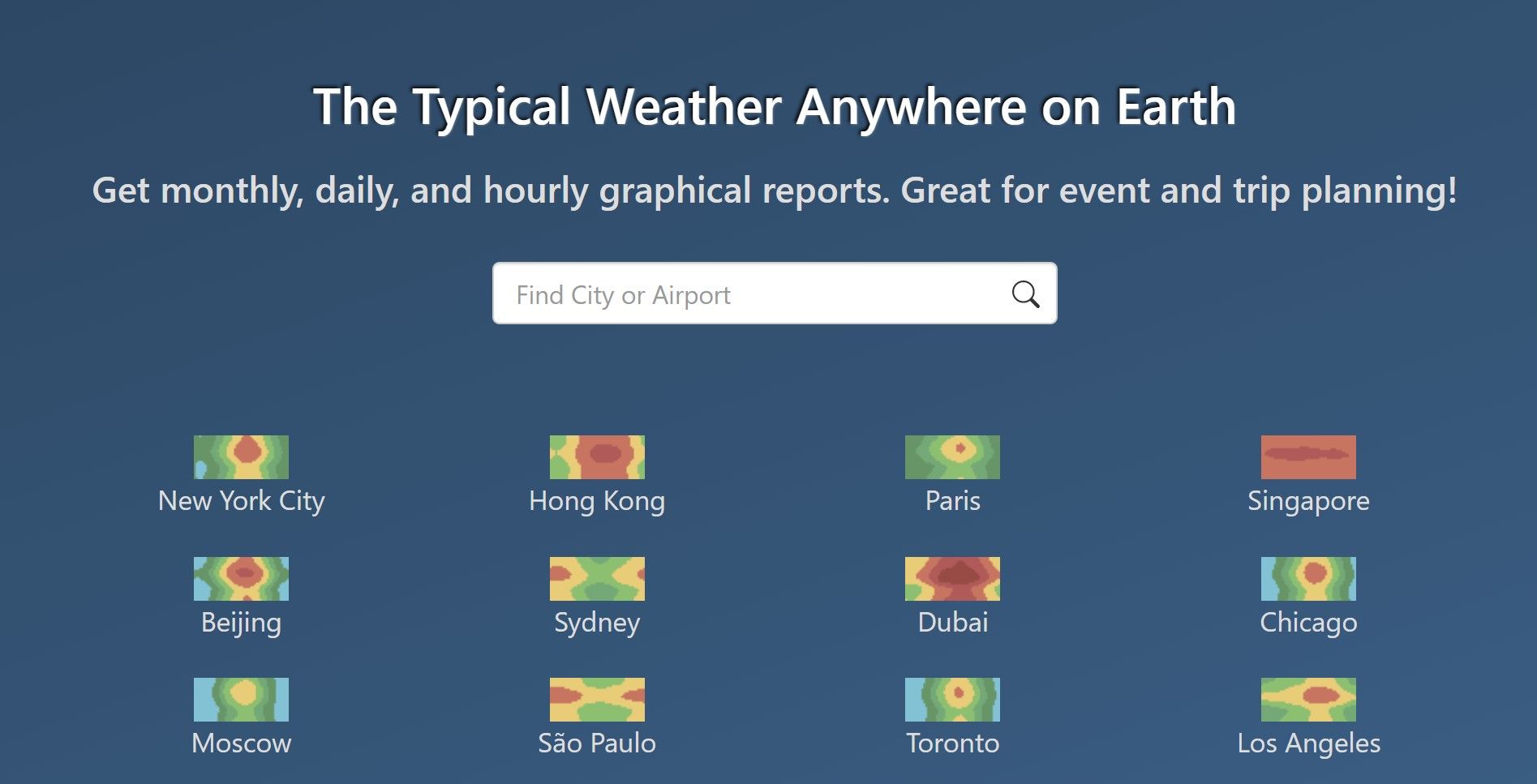Weatherspark homepage