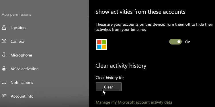 So können Sie den Aktivitätsverlauf von Windows 10 anzeigen und löschen - windows 10 activity history clear