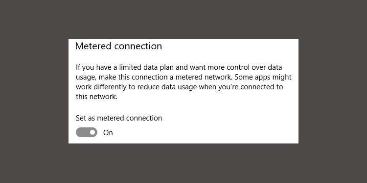 metered connection windows 10
