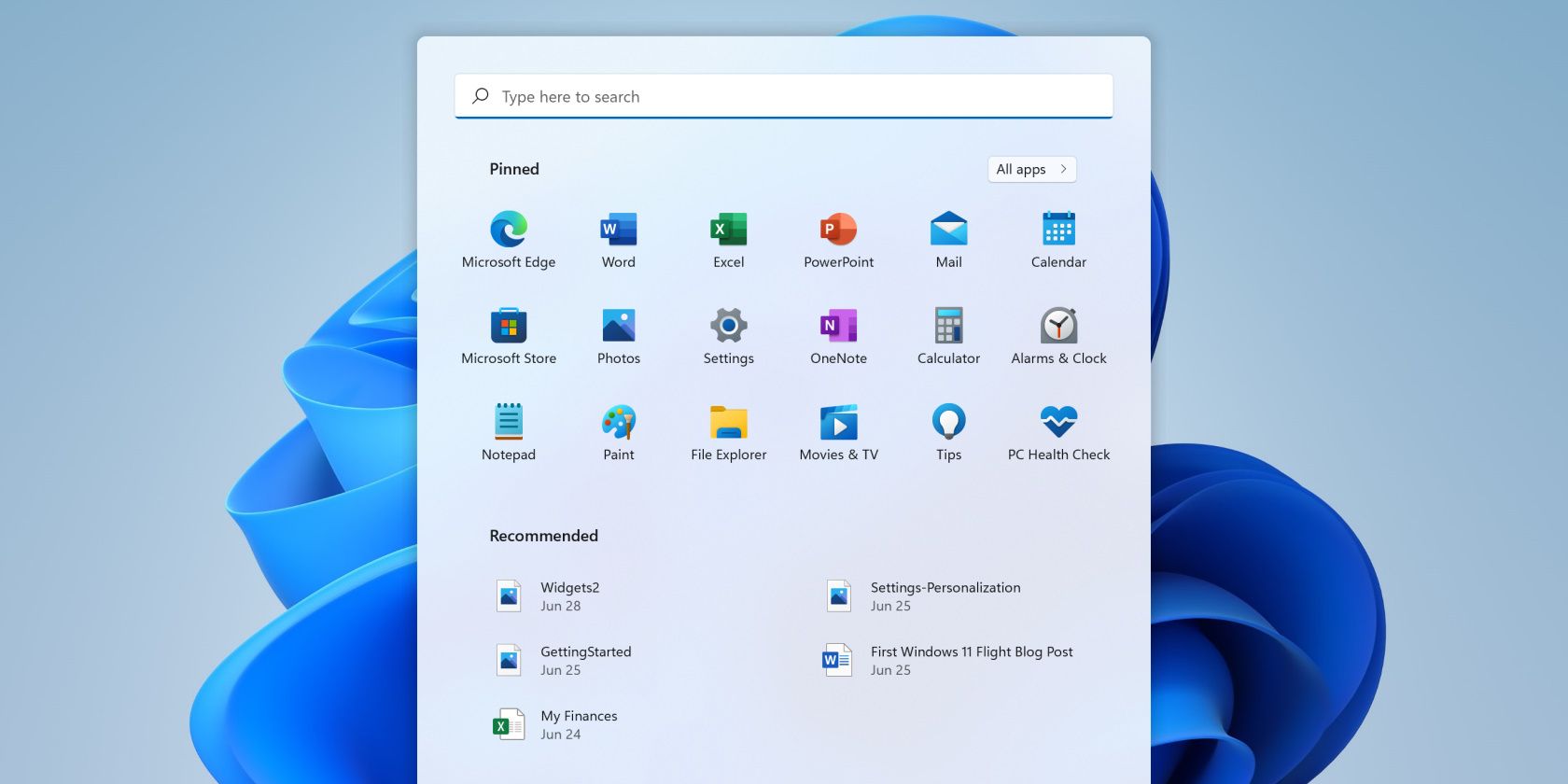 windows 11 start menu search bar feature