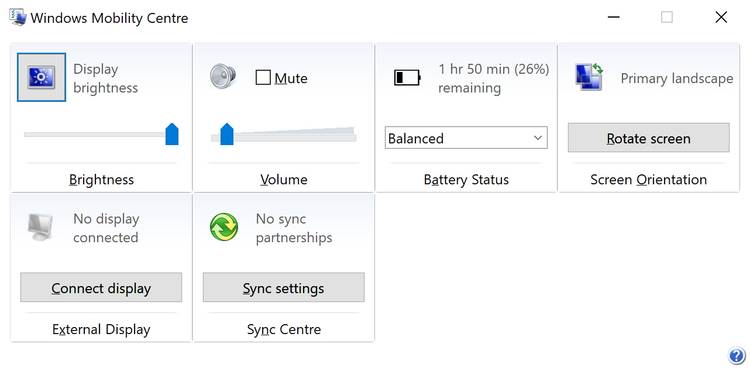 Cambie el brillo en el Centro de movilidad de Windows Cambie el brillo en el Centro de movilidad de Windows