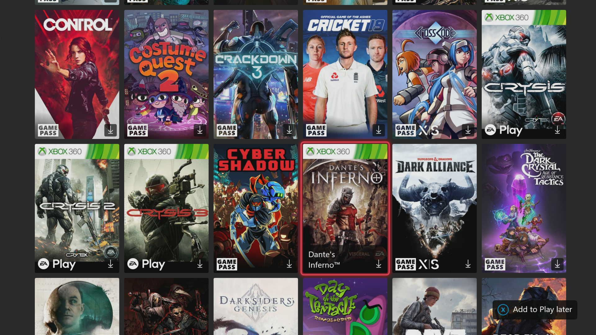 Xbox Game Pass Games List 