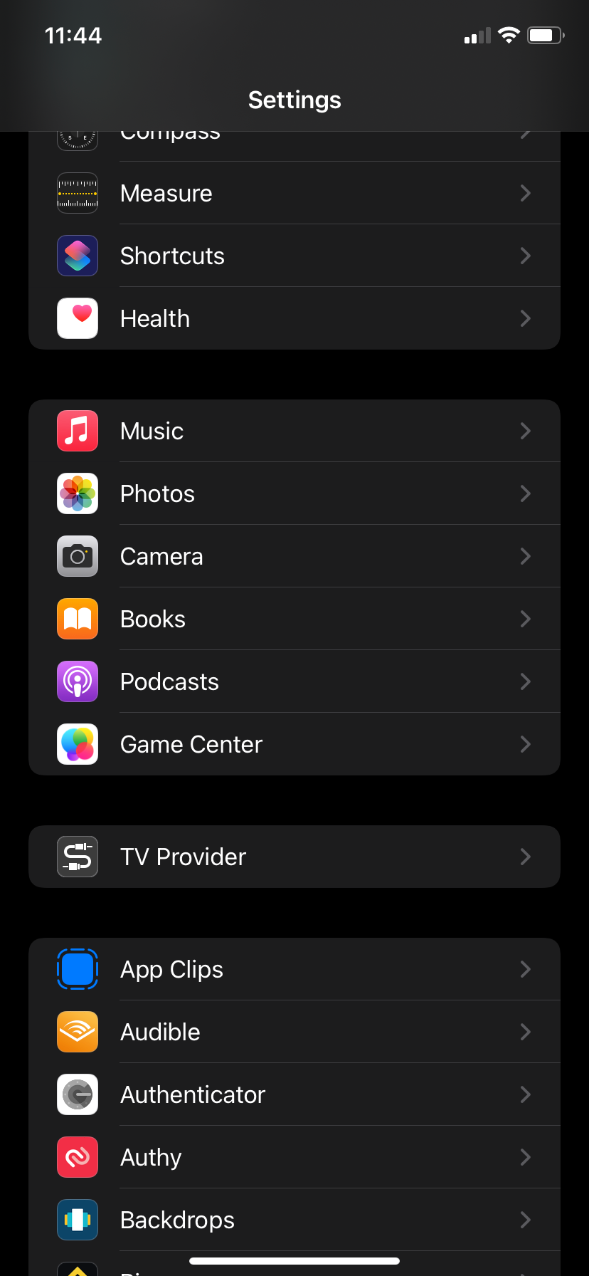 iOS 15 settings app